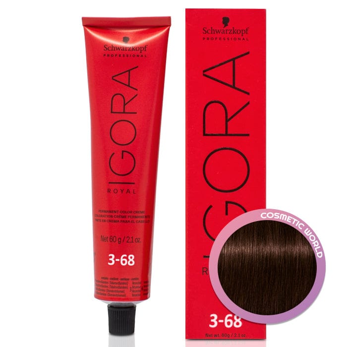 SCHWARZKOPF - IGORA ROYAL_Igora Royal 3-68 Dark Brown Chocolate Red 60g / 2.1oz_Cosmetic World