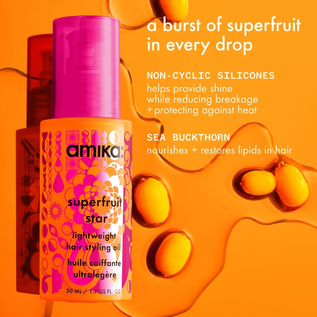 Amika:_Superfruit Star Lightweight Hair Styling Oil_Cosmetic World