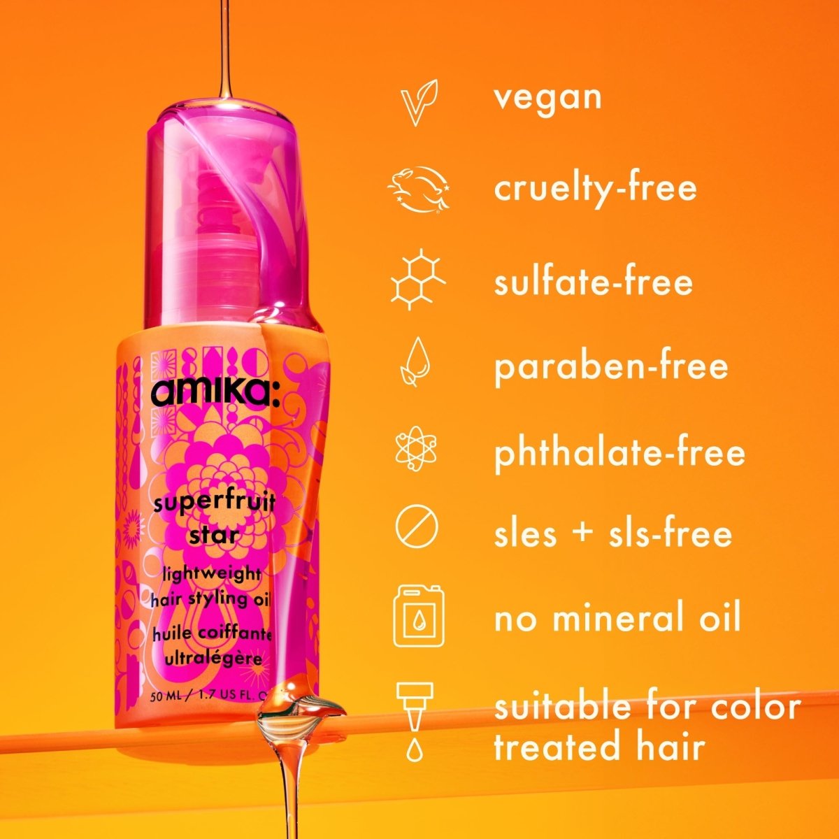 Amika:_Superfruit Star Lightweight Hair Styling Oil_Cosmetic World