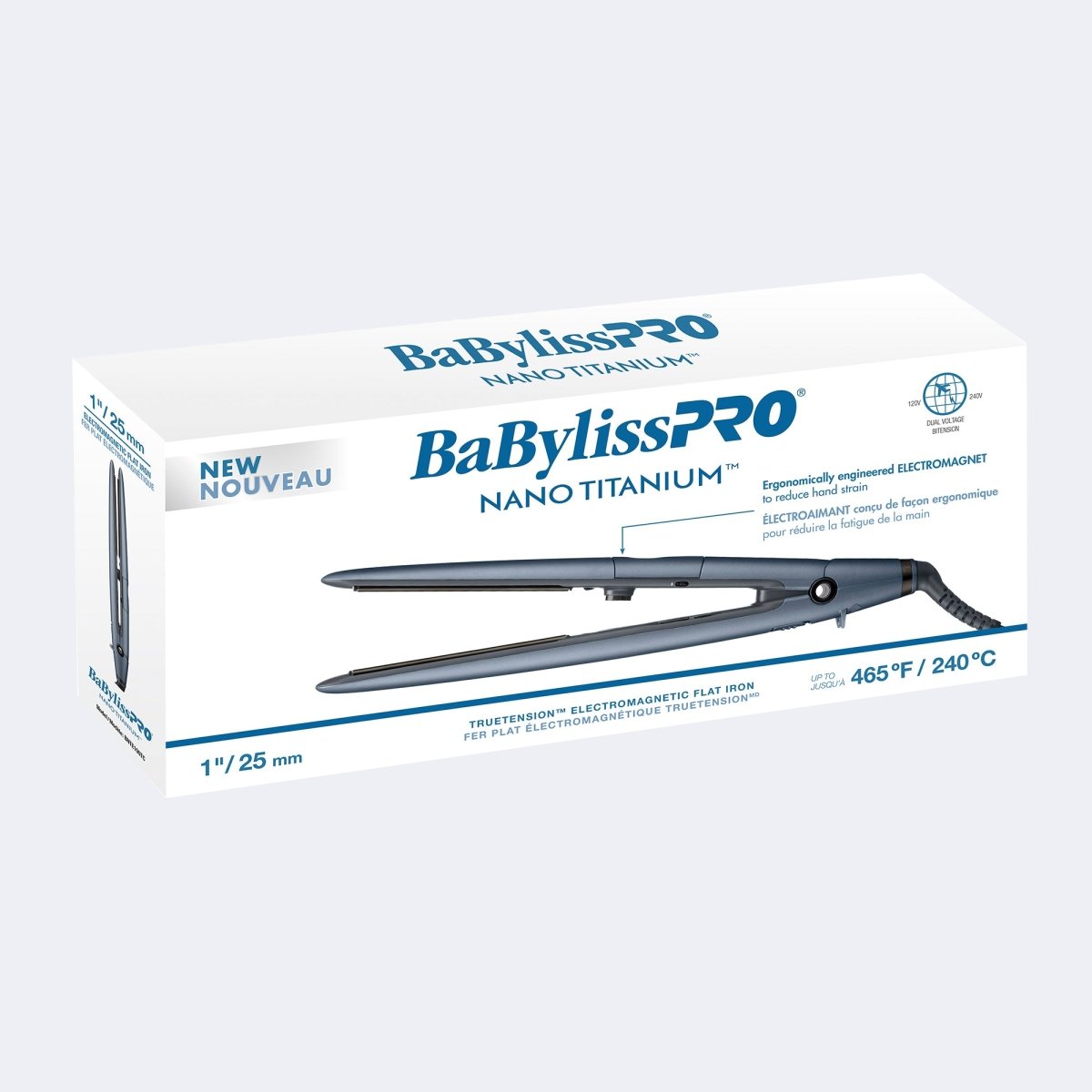 BabyLissPro_1" Nano Titanium TruTension Electromagnetic Flat Iron_Cosmetic World