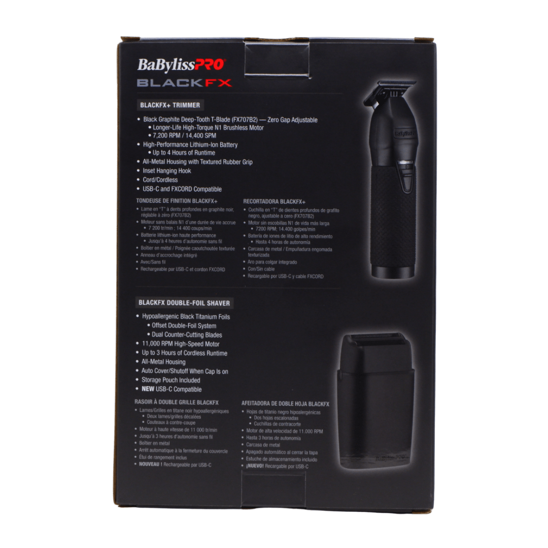 BabyLissPro_Matte Black Trimmer & Double Foil Shaver Set_Cosmetic World