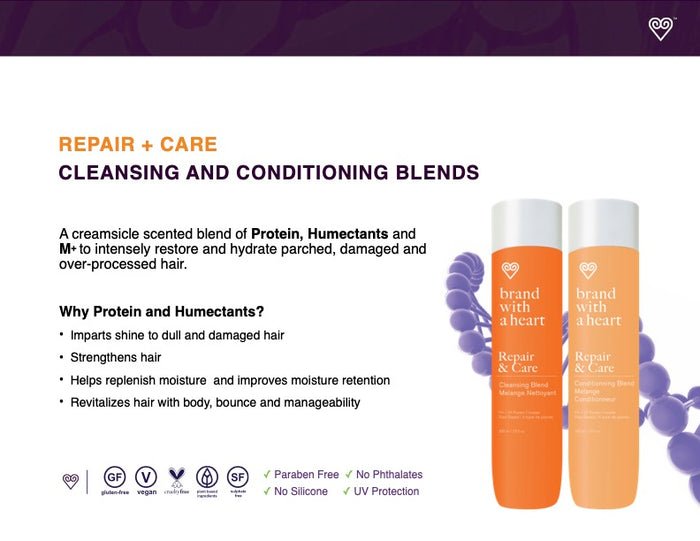 BRAND WITH A HEART_Repair & Care Conditioning Blend – Plant - Based Repairing Conditioner_Cosmetic World