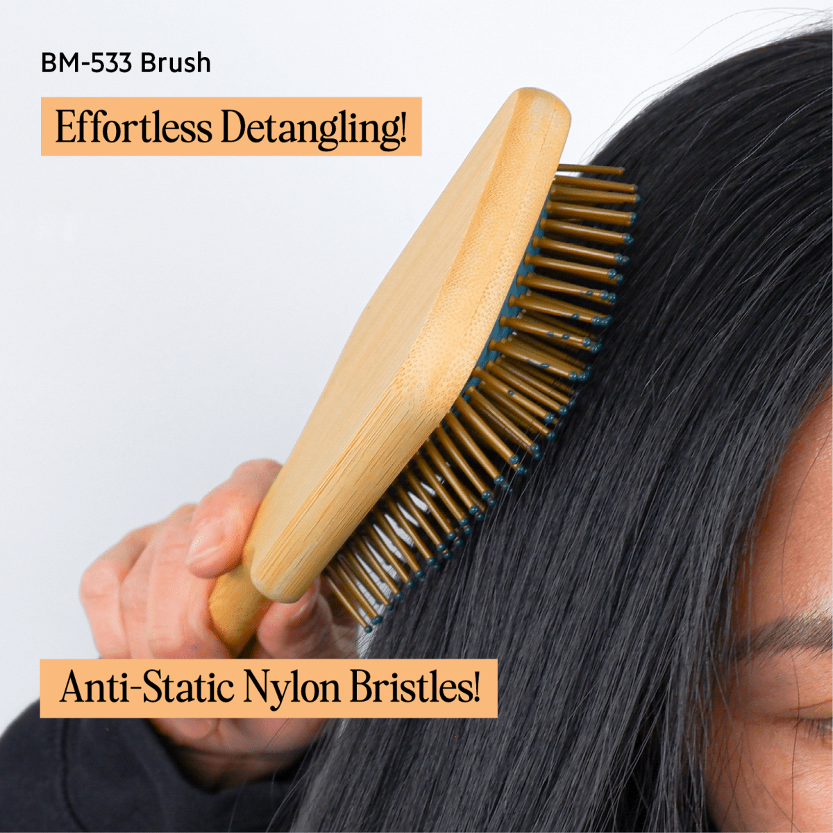 Cosmetic World_Bamboo Paddle Brush BM - 533_Cosmetic World