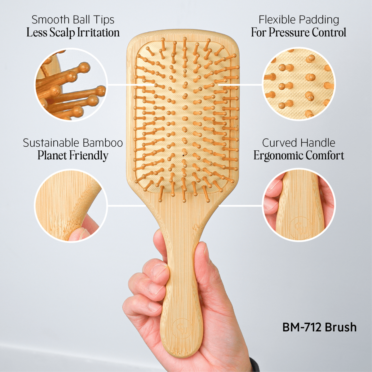Cosmetic World_Bamboo Paddle Brush BM - 712_Cosmetic World