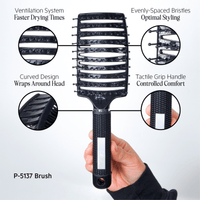Thumbnail for Cosmetic World_Black Flexible Vent Brush P - 5137 Black_Cosmetic World