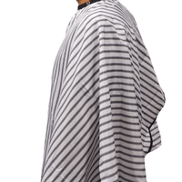 Thumbnail for COSMETIC WORLD_Cutting Cape Black & White Stripes - Adjustable Neck with Buttons_Cosmetic World