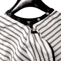 Thumbnail for COSMETIC WORLD_Cutting Cape Black & White Stripes - Adjustable Neck with Buttons_Cosmetic World