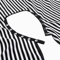Thumbnail for COSMETIC WORLD_Cutting Cape Black & White Stripes - Adjustable Neck with Buttons_Cosmetic World