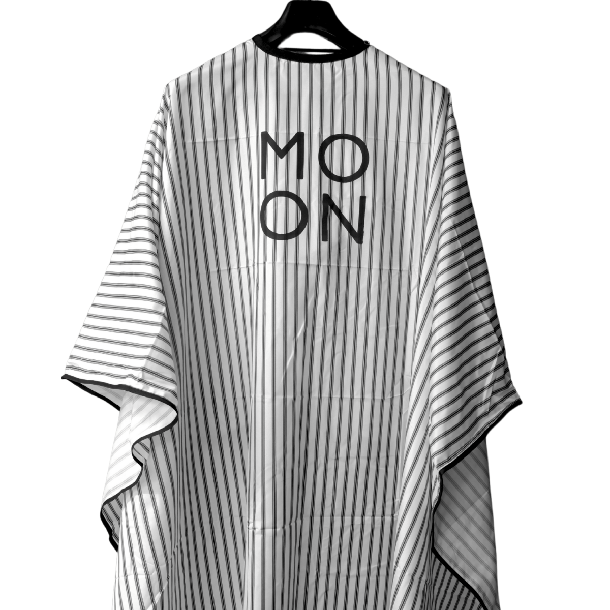 COSMETIC WORLD_Cutting Cape Black & White Stripes - Adjustable Neck with Buttons_Cosmetic World