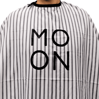 Thumbnail for COSMETIC WORLD_Cutting Cape Black & White Stripes - Adjustable Neck with Buttons_Cosmetic World