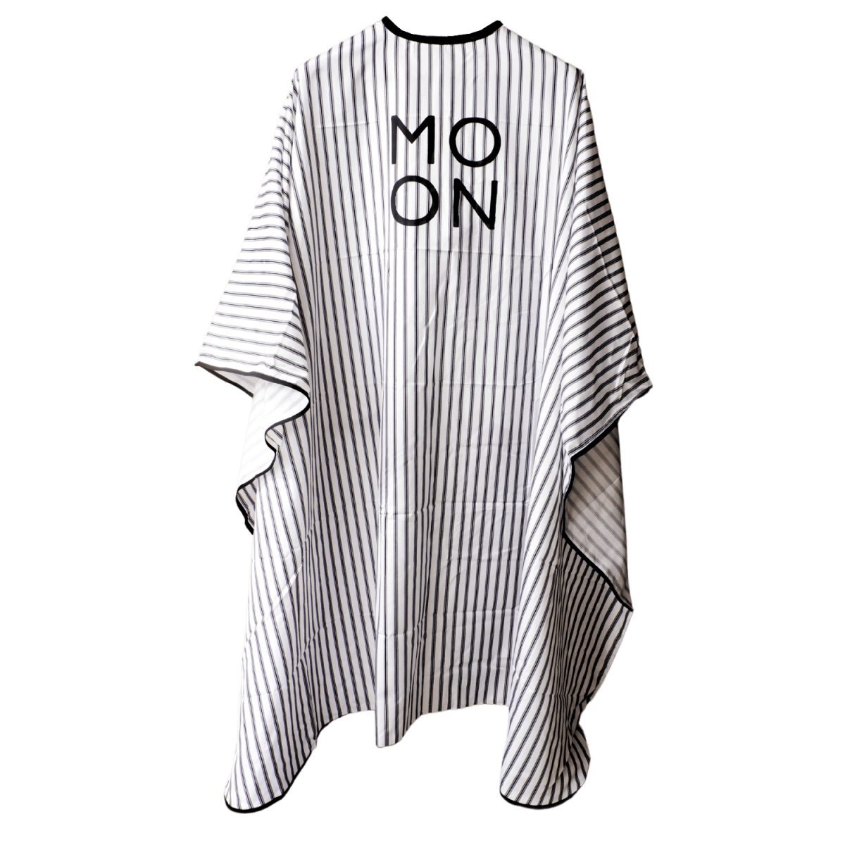 COSMETIC WORLD_Cutting Cape Black & White Stripes - Adjustable Neck with Buttons_Cosmetic World