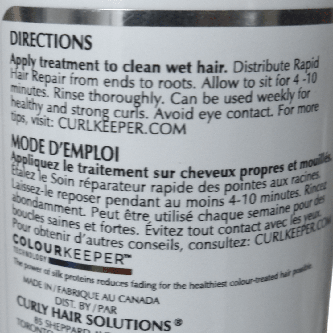 Curl Keeper_Rapid Hair Repair Treatment_Cosmetic World