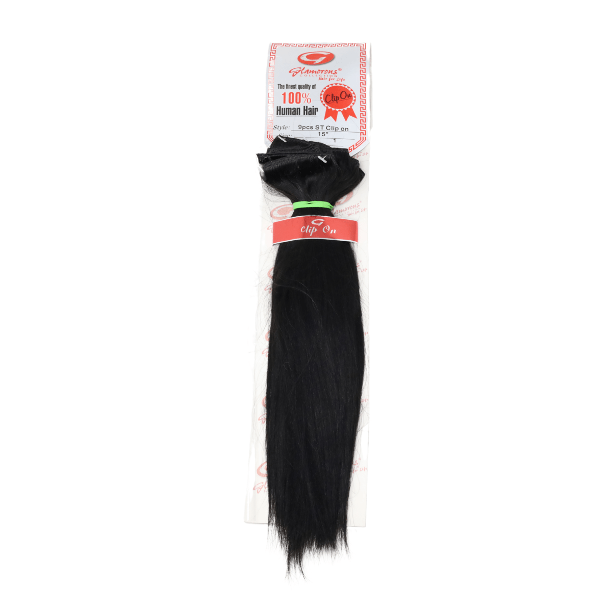 GLAMOROUS_15" Silky Straight Human Hair Extension 9Pcs Clip On_Cosmetic World