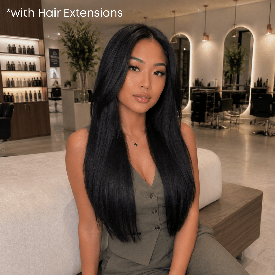 Glamorous_15" Silky Straight Human Hair Extension 9Pcs Clip On_Cosmetic World