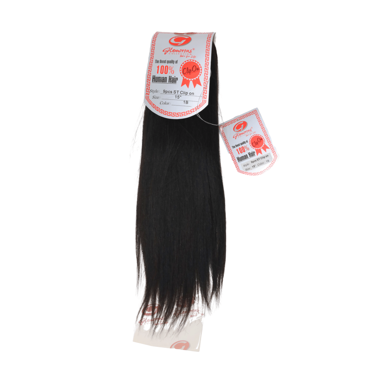 GLAMOROUS_15" Silky Straight Human Hair Extension 9Pcs Clip On_Cosmetic World