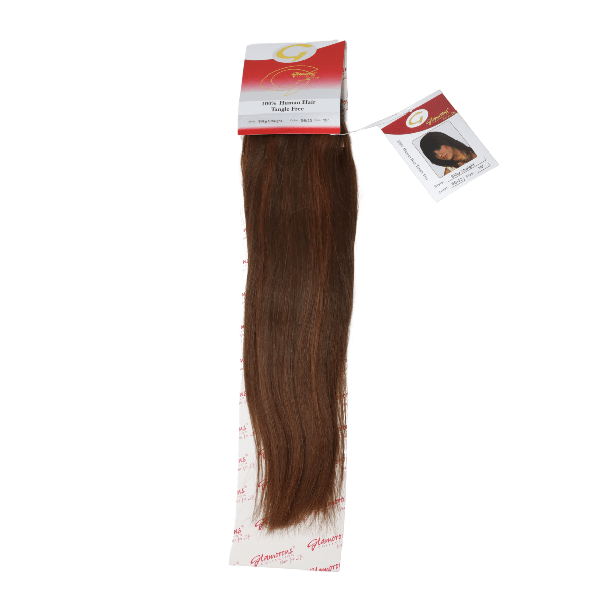 GLAMOROUS_16" Silky Straight Human Hair Extension_Cosmetic World