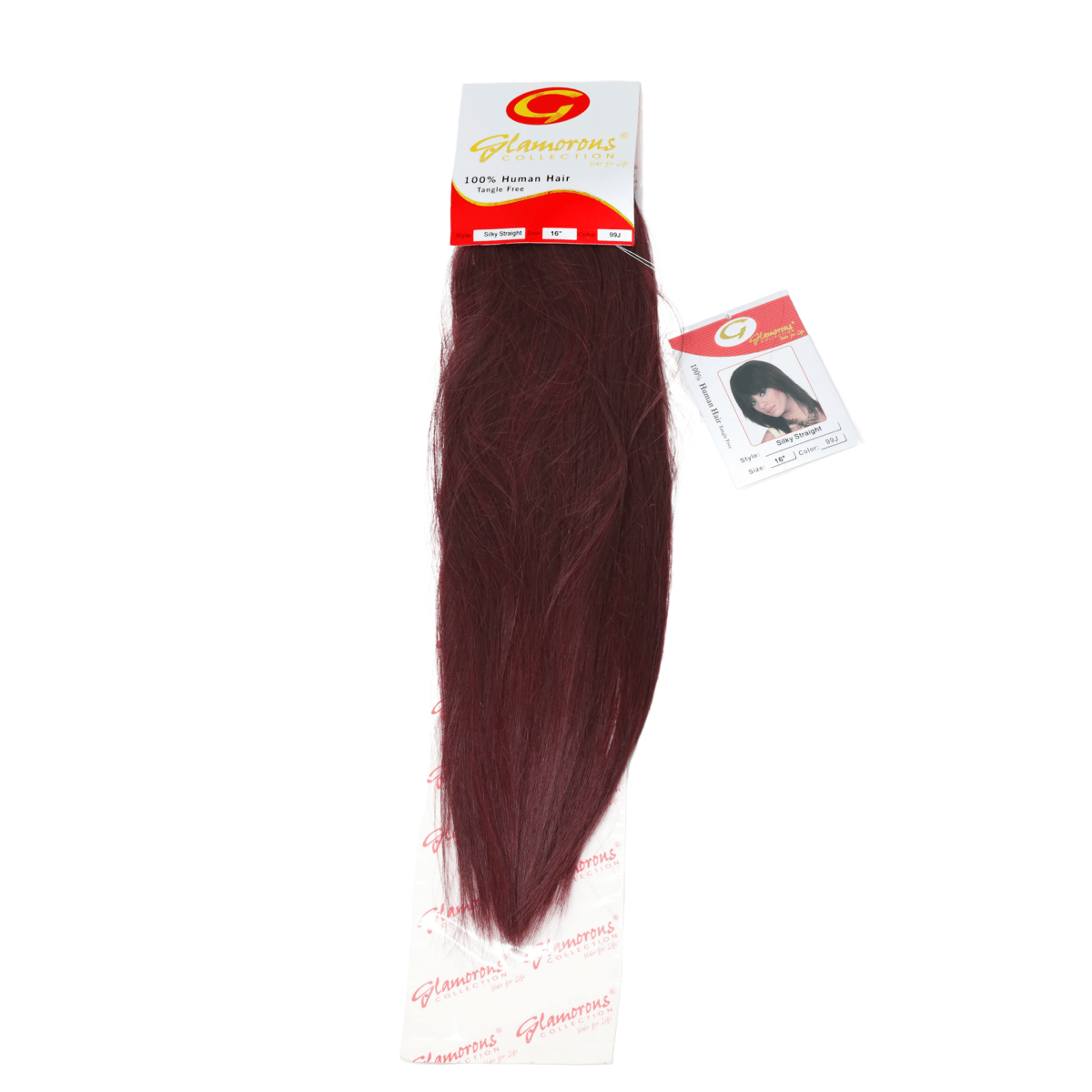 GLAMOROUS_16" Silky Straight Human Hair Extension_Cosmetic World
