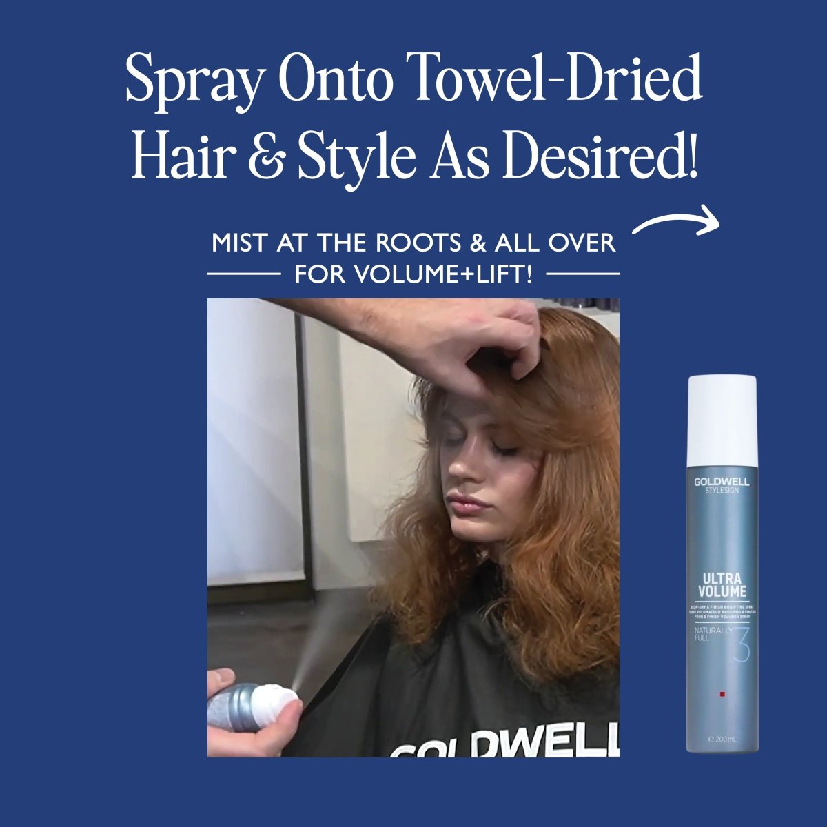 GOLDWELL_Naturally Full 3 Blow - Dry & Finish Bodifying Spray_Cosmetic World