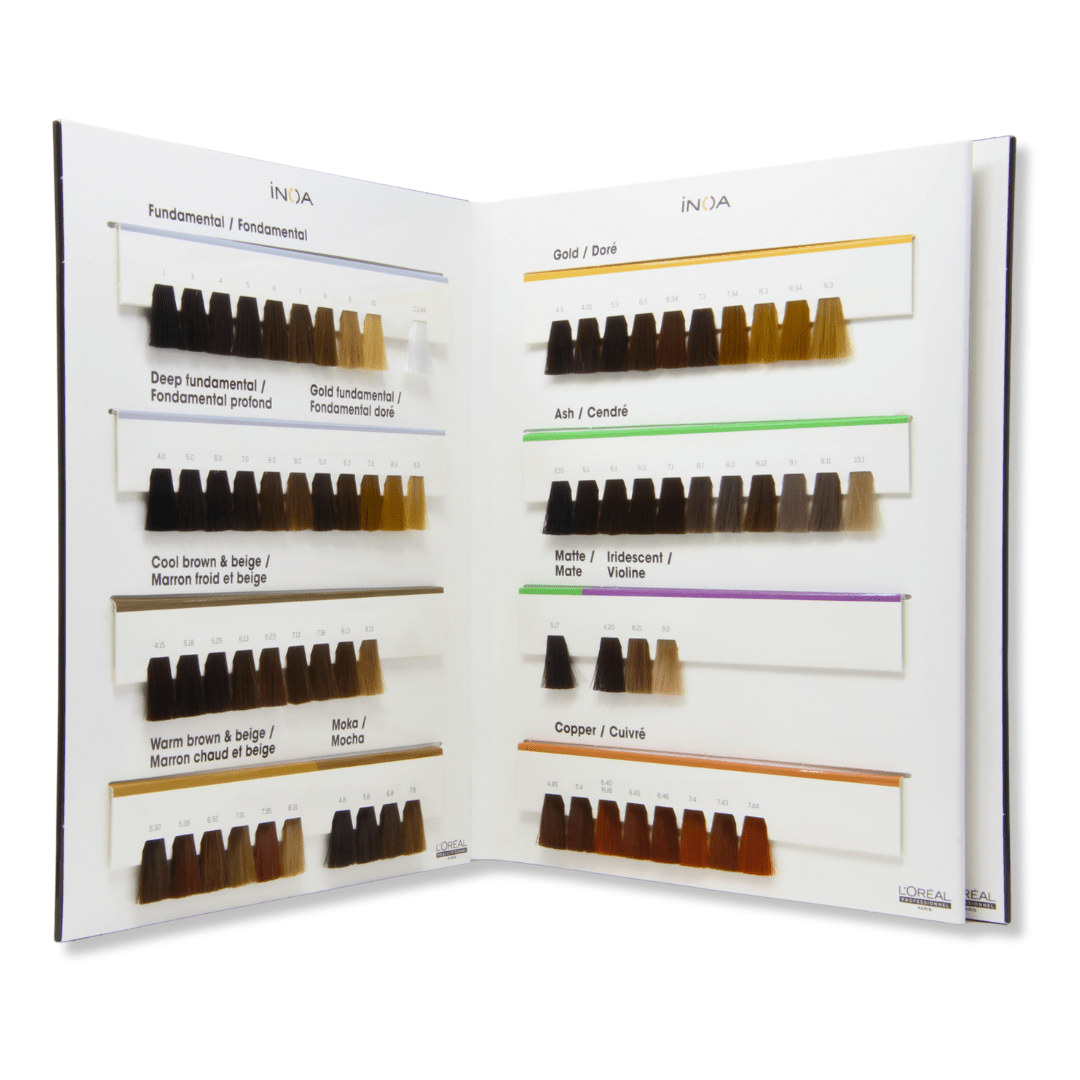 Inoa Color Chart and Swatch Cosmeticworld.ca