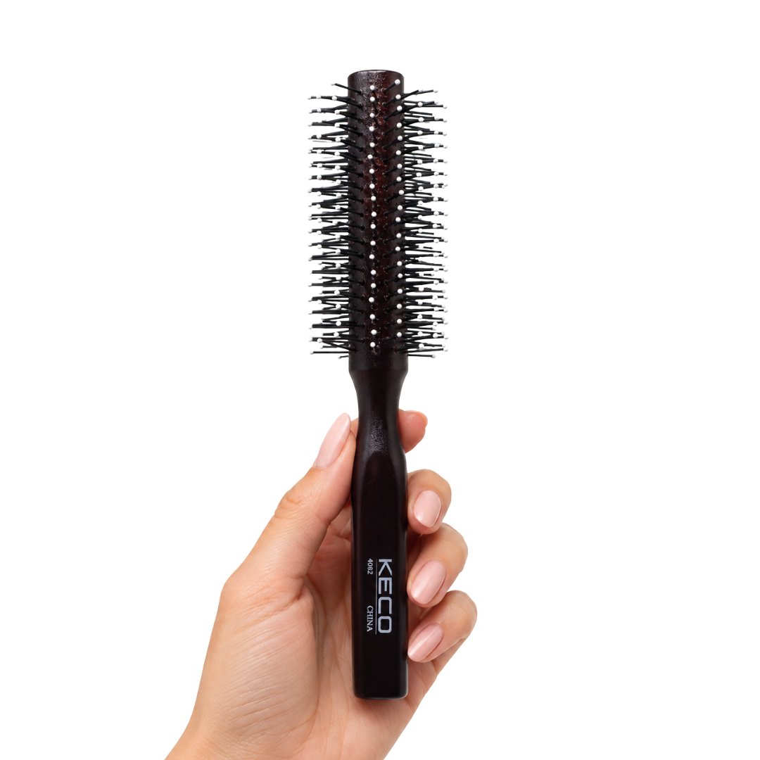 Escova Redonda de Madeira Hair Hugger com Ponta Redonda 4cm/1"