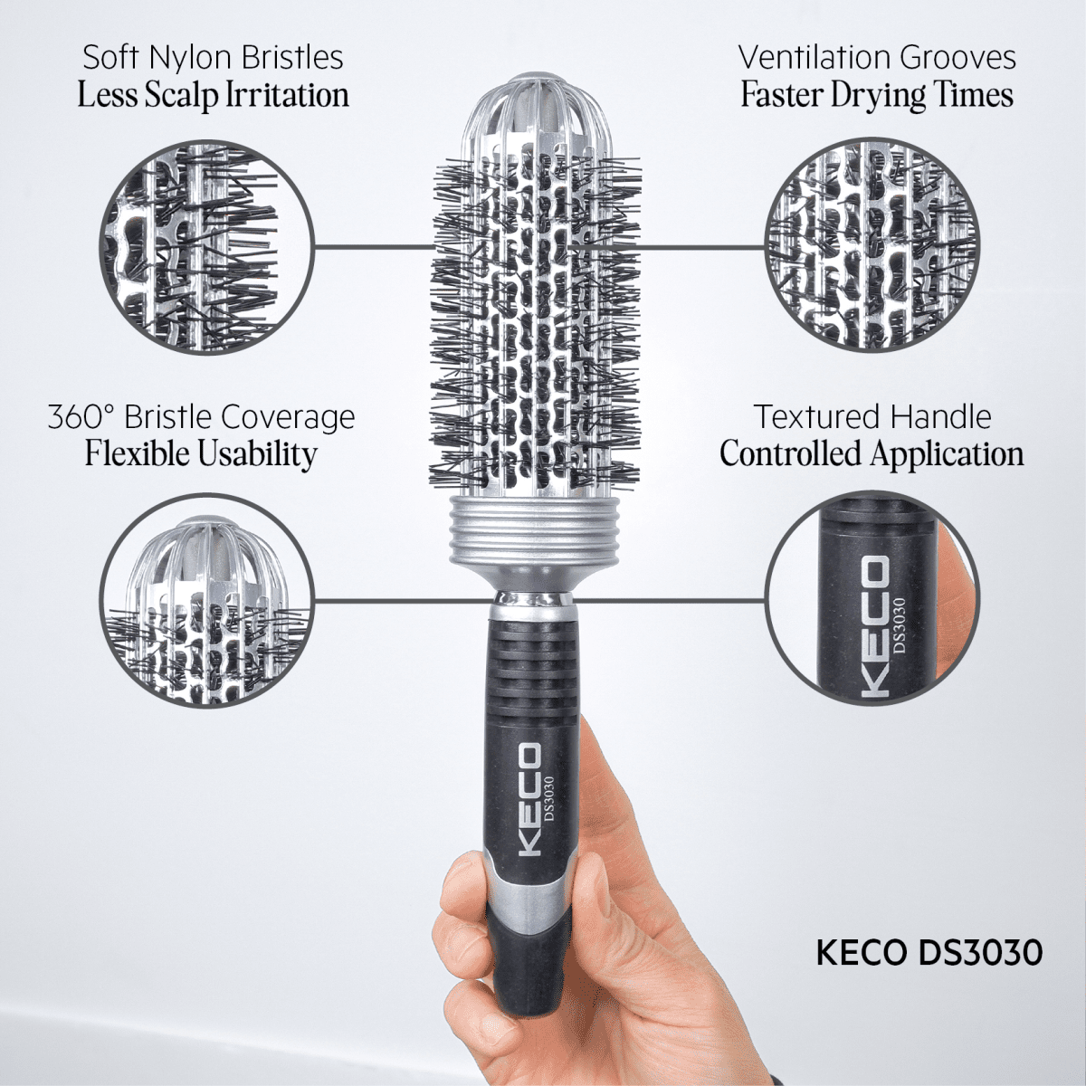 KECO_Hair Hugger Round Vent Brush DS3030 5.5 cm / 2.1"_Cosmetic World