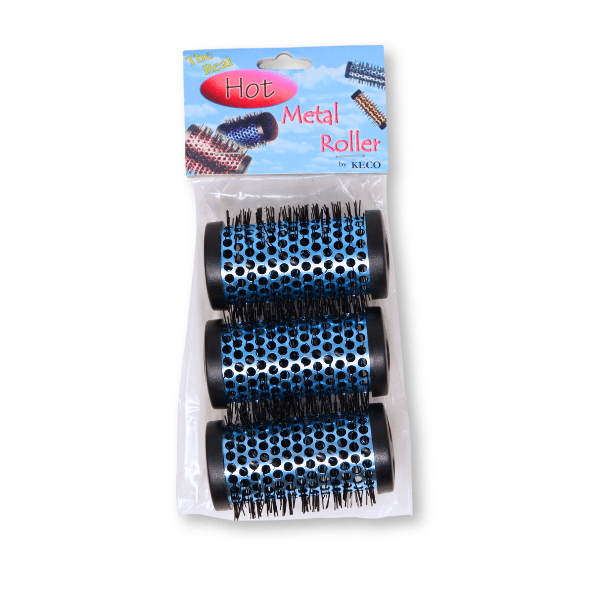 KECO_Hot Metal Hair Rollers – 1.77” Blue_Cosmetic World