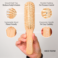Thumbnail for Rectangle Wood Paddle Brush (9201W)