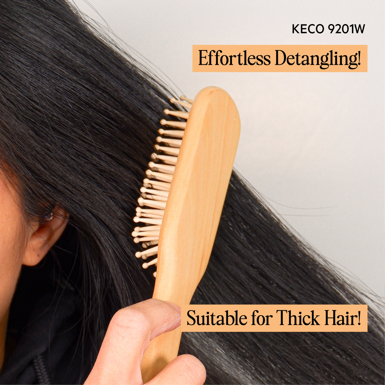 Rectangle Wood Paddle Brush (9201W)