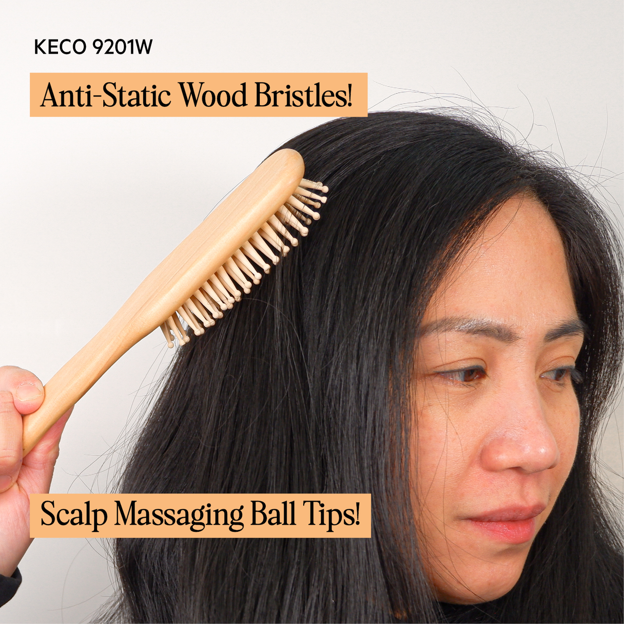 Rectangle Wood Paddle Brush (9201W)