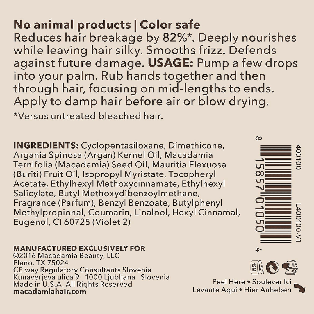 Macadamia_Nourishing Repair Oil Treatment_Cosmetic World