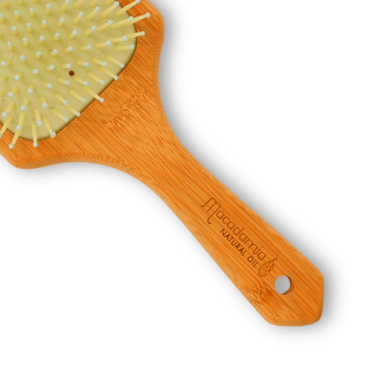 MACADAMIA OIL_Macadamia Oil infused bamboo paddle brush - 3.5" wide_Cosmetic World