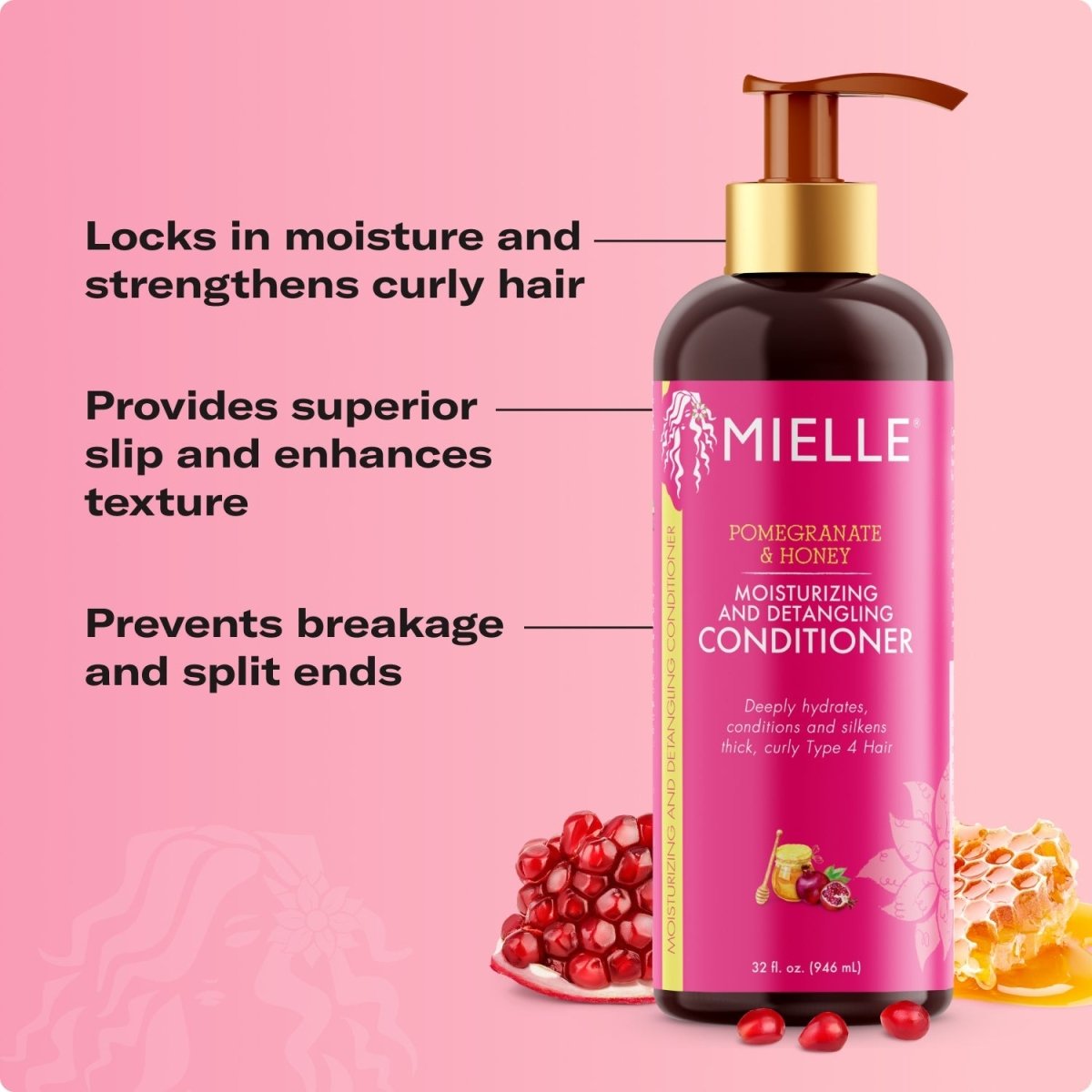 MIELLE_Pomegranate & Honey Moisturizing and Detangling Conditioner_Cosmetic World