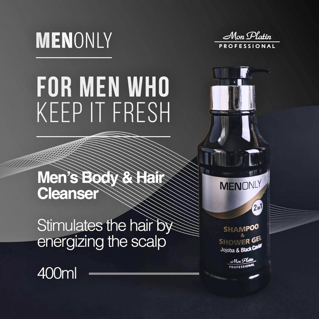 MON PLATIN_PremiuMen Shampoo & Shower Jojoba and Black Caviar Gel 2 in 1 in 13.6oz_Cosmetic World