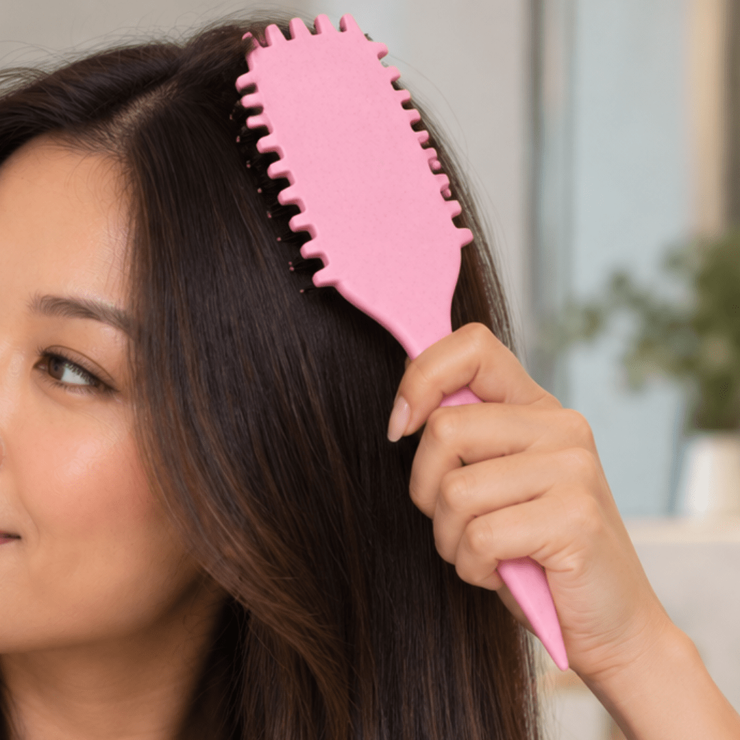 Moon Collection_Curly Hair Styling Brush Pink_Cosmetic World