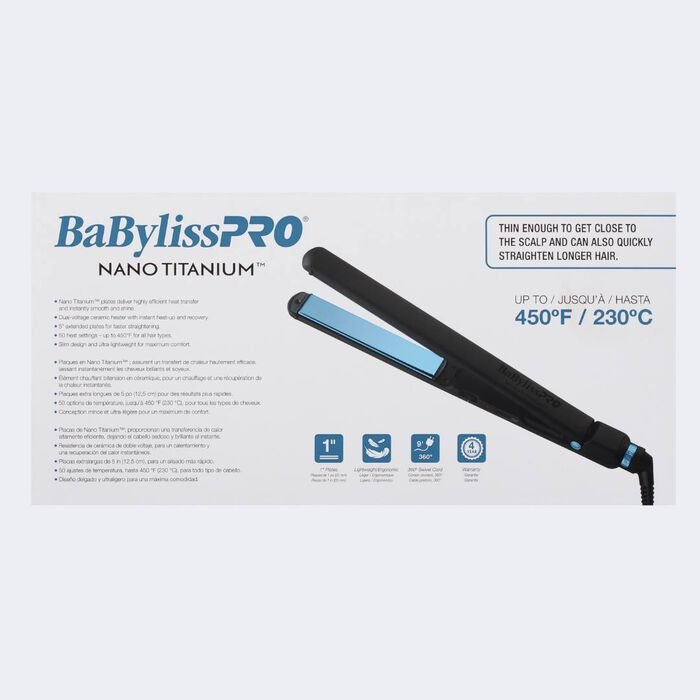 BABYLISS PRO_Nano Titanium 1'' Ultra-Slim Flat Iron_Cosmetic World