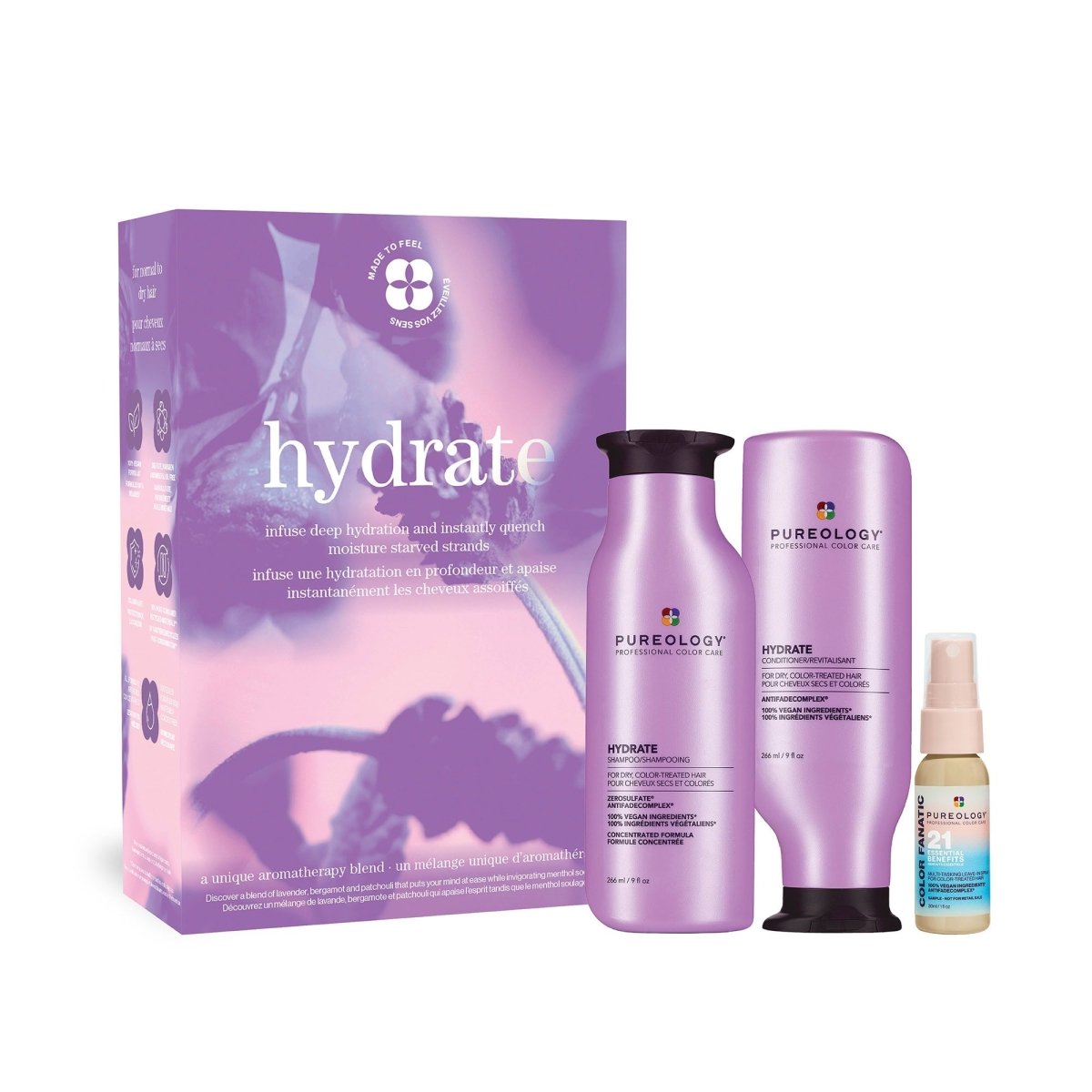 PUREOLOGY_Hydrate Hair Care Set – Moisture - Rich Shampoo, Conditioner & Leave - In Treatment_Cosmetic World