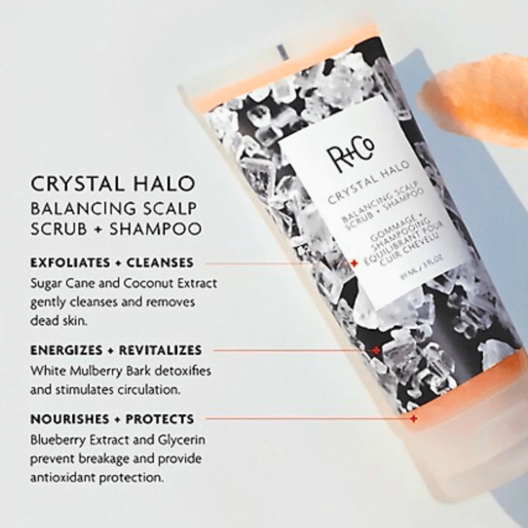 R+CO_Crystal Halo Balancing Scrub + Scrub Shampoo_Cosmetic World
