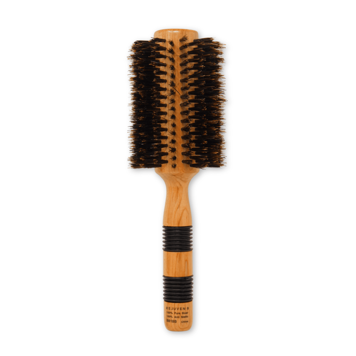 REJUVEN8_Natural Boar Bristle Round Brush 6.5cm wide 23cm long Large_Cosmetic World