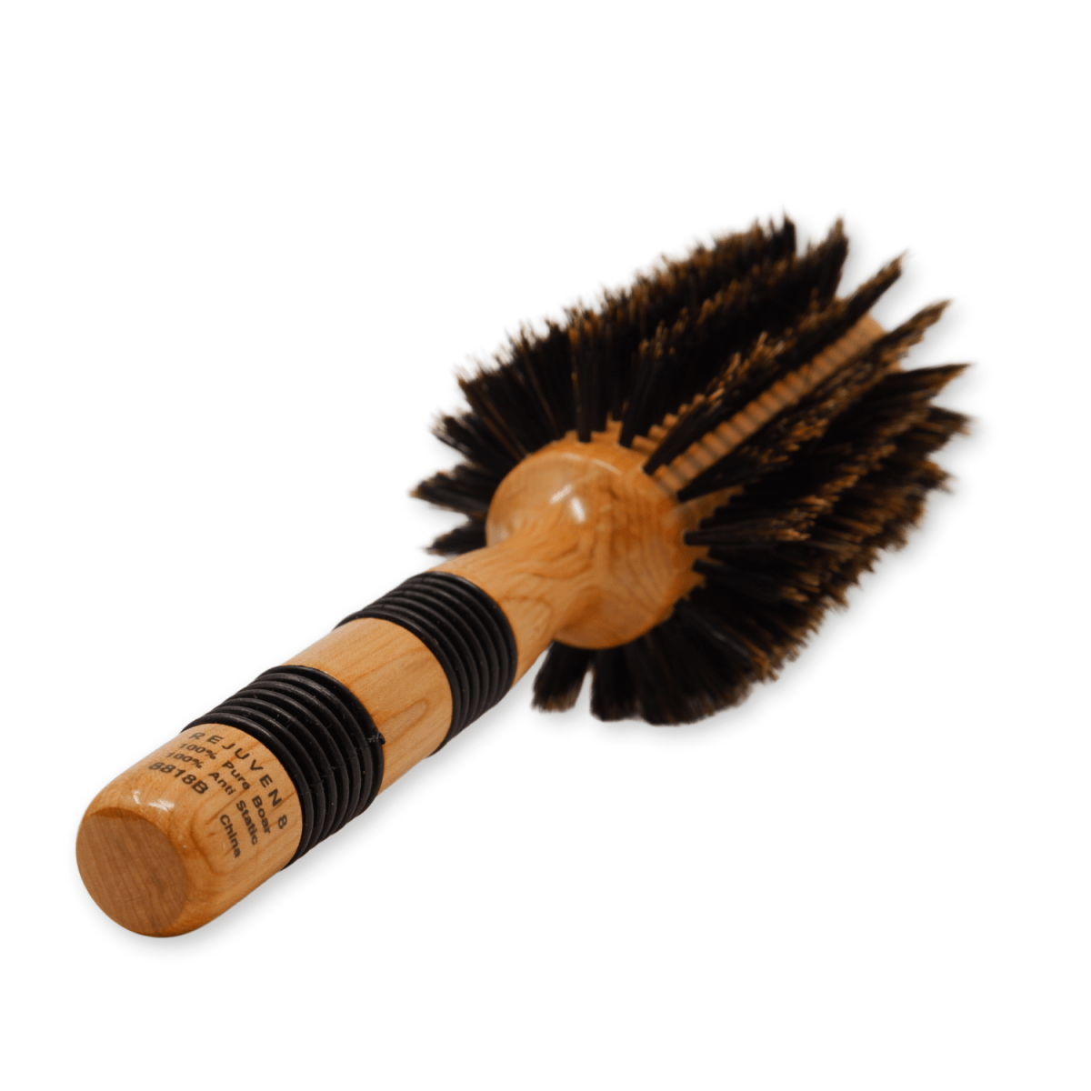 REJUVEN8_Natural Boar Bristle Round Brush 6.5cm wide 23cm long Large_Cosmetic World