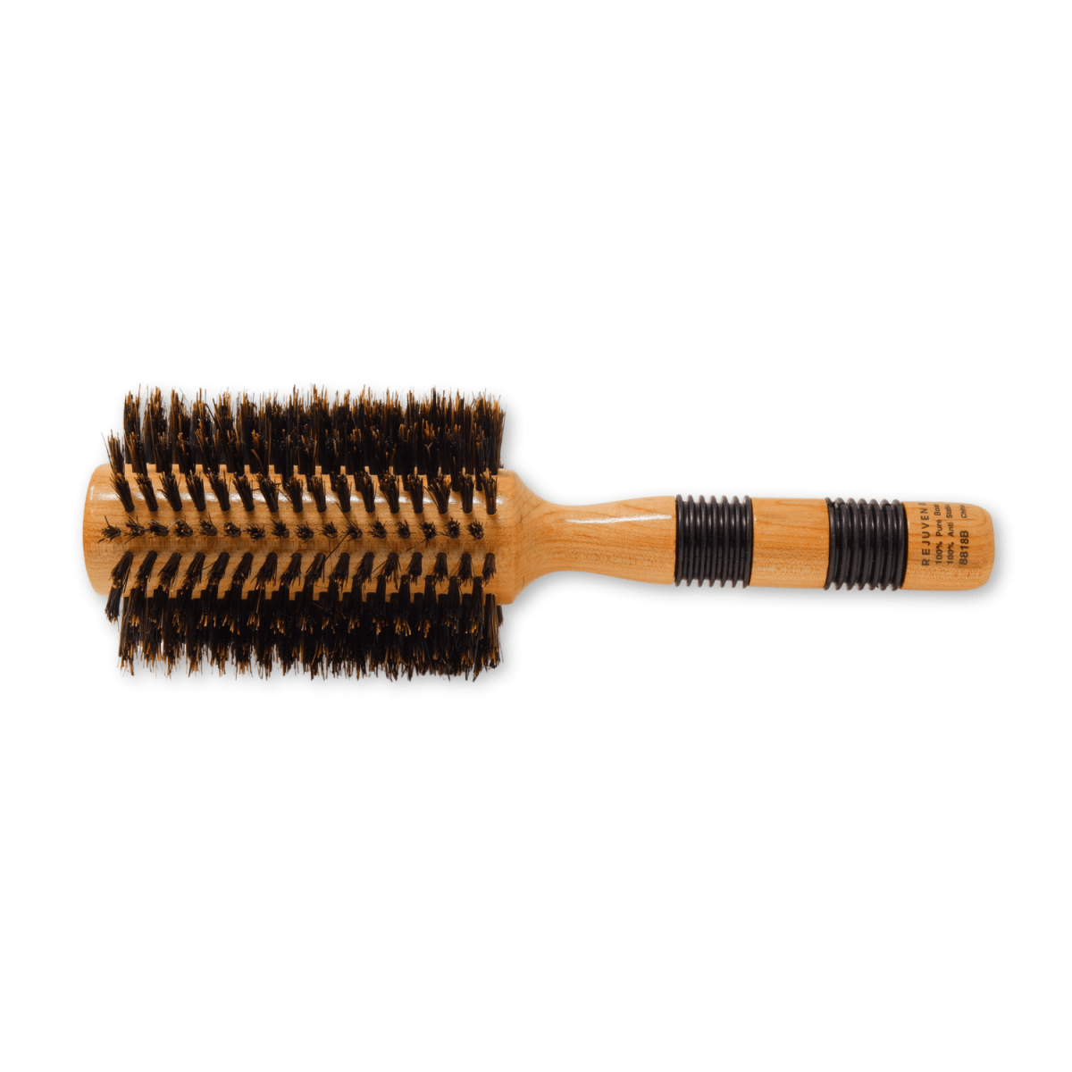 REJUVEN8_Natural Boar Bristle Round Brush 6.5cm wide 23cm long Large_Cosmetic World