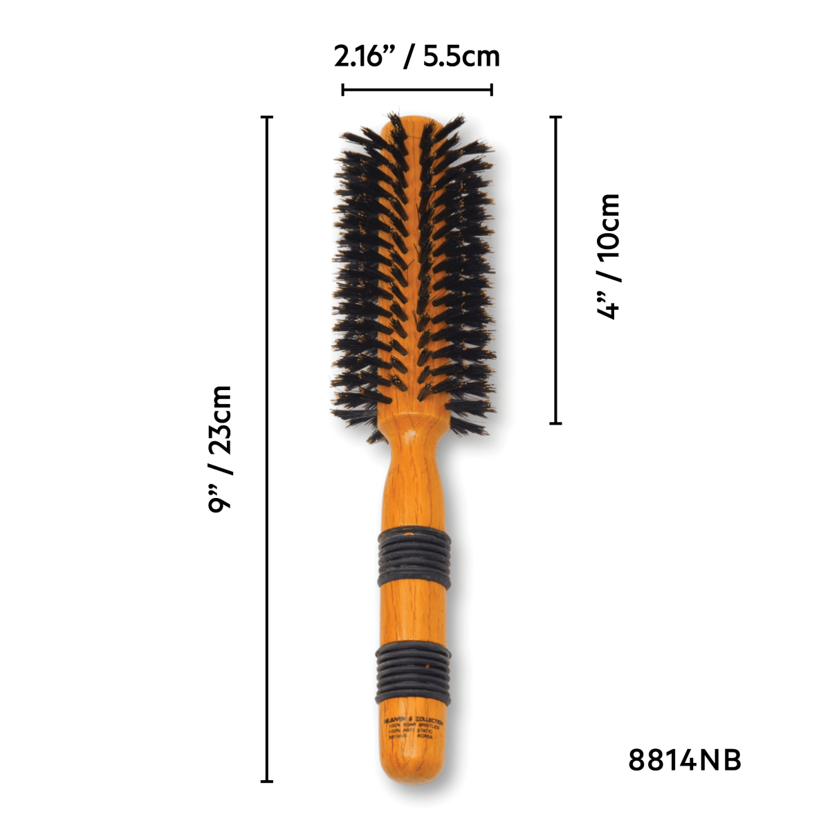 REJUVEN8_Round Brush - Natural Boar Bristle 2.16" / 5.5cm Wide Medium_Cosmetic World