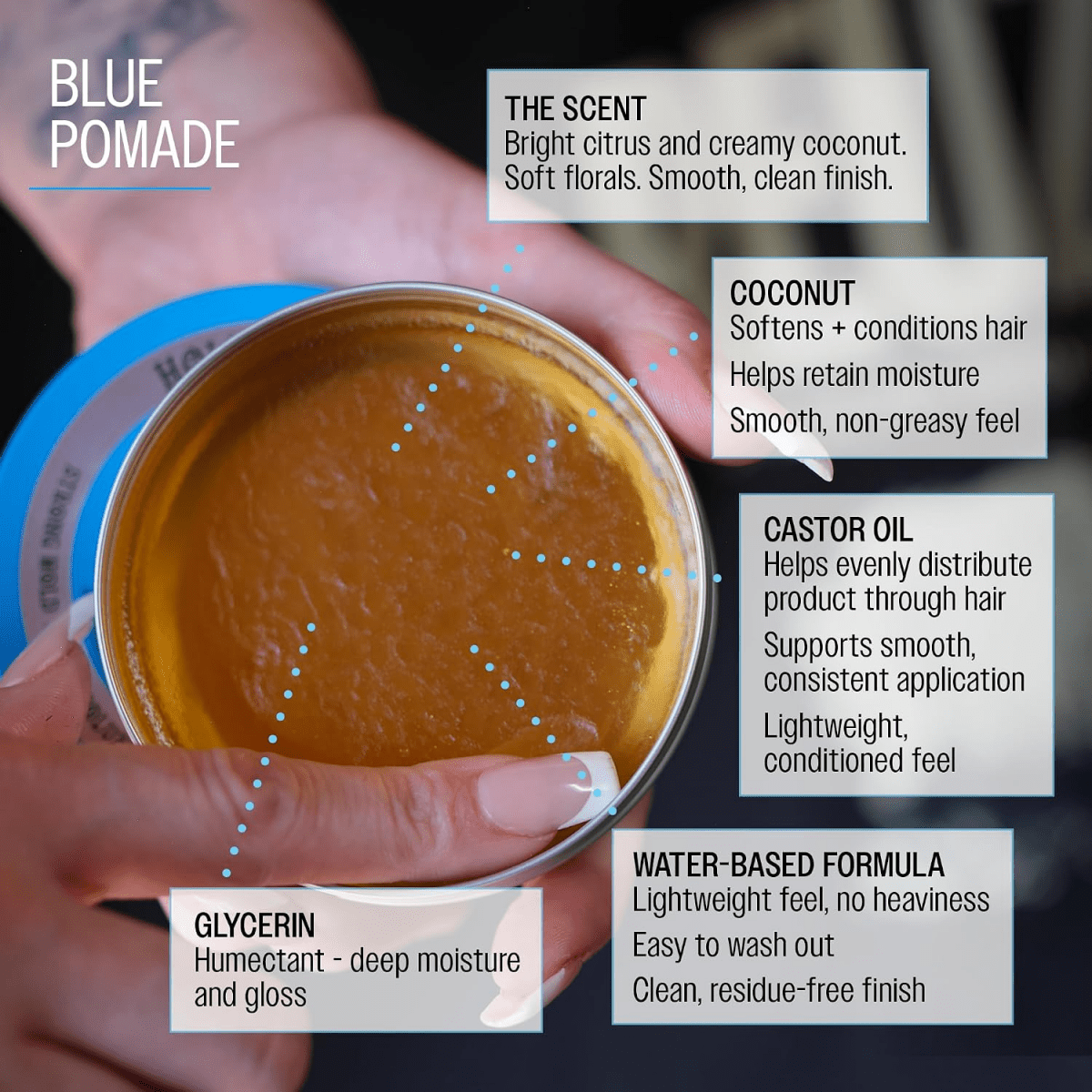 Reuzel_Blue Strong Hold Water Soluble Pomade_Cosmetic World