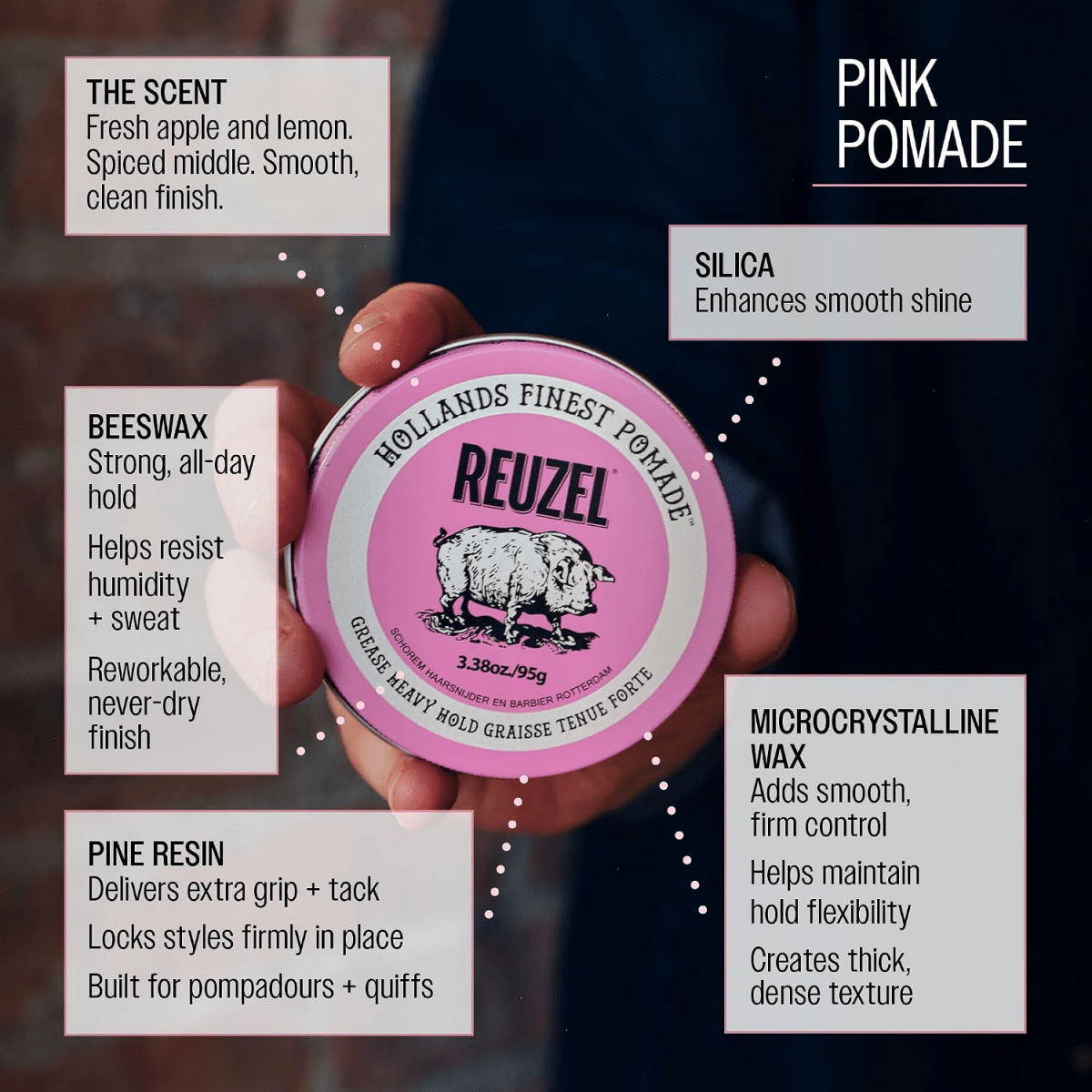 Reuzel_Pink Heavy Hold Pomade Grease_Cosmetic World