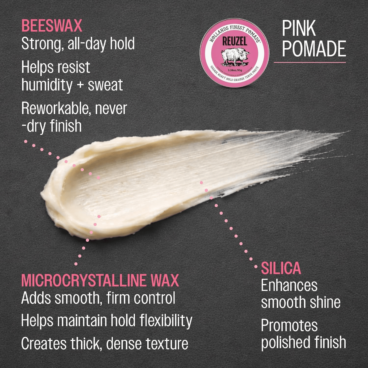 Reuzel_Pink Heavy Hold Pomade Grease_Cosmetic World