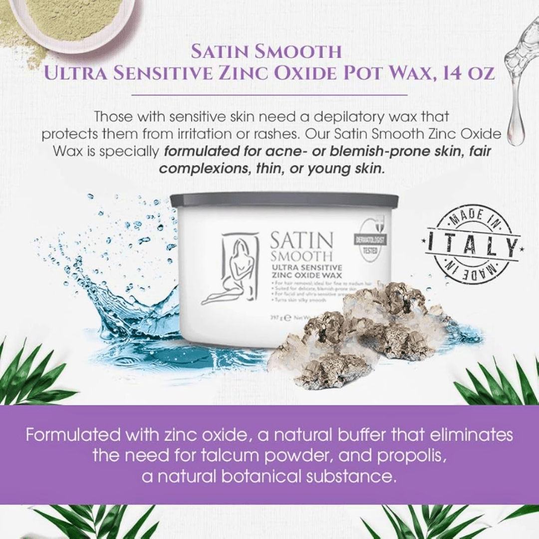 SATIN SMOOTH_Ultra Sensitive Zinc Oxide Infused Wax_Cosmetic World
