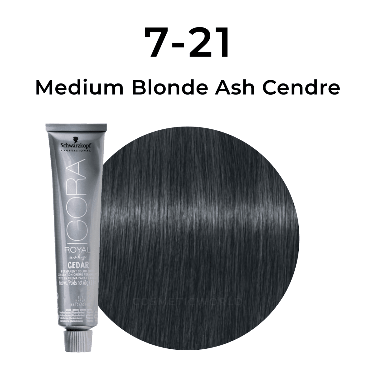 Schwarzkopf - Igora Royal_Igora Royal 7 - 21 Medium Blonde Ash Cendre_Cosmetic World