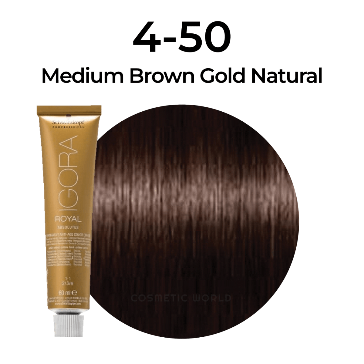 Schwarzkopf - Igora Royal_Igora Royal Absolutes 4 - 50 Medium Brown Gold Natural_Cosmetic World