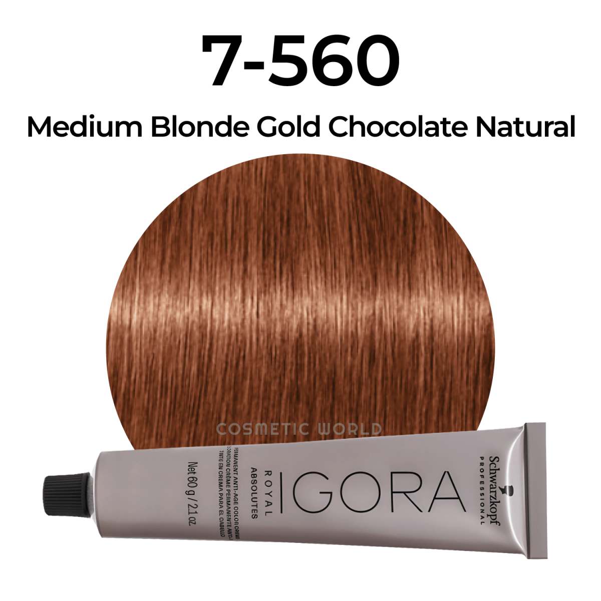 SCHWARZKOPF - IGORA ROYAL_Igora Royal Absolutes 7 - 560 Medium Blonde Gold Chocolate_Cosmetic World
