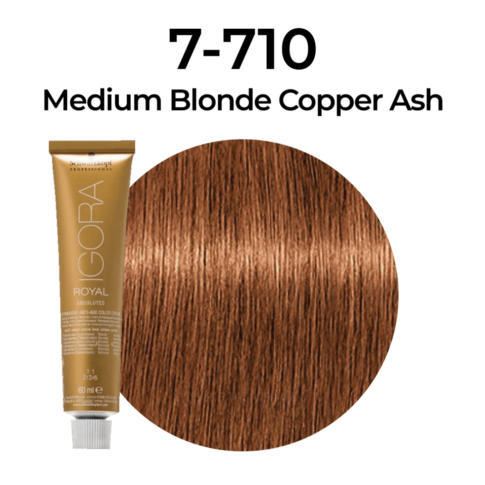 SCHWARZKOPF - IGORA ROYAL Igora Royal Absolutes 7-710 Blond Moyen Cuivre  Cendr  Cosmetic World