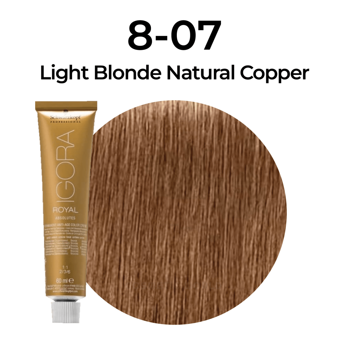 Schwarzkopf - Igora Royal_Igora Royal Absolutes 8 - 07 Light Blonde Natural Copper_Cosmetic World